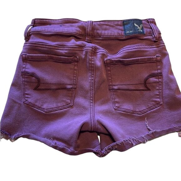 AE AMERICAN EAGLE shorts hi rise shortie 0 - Picture 2 of 5
